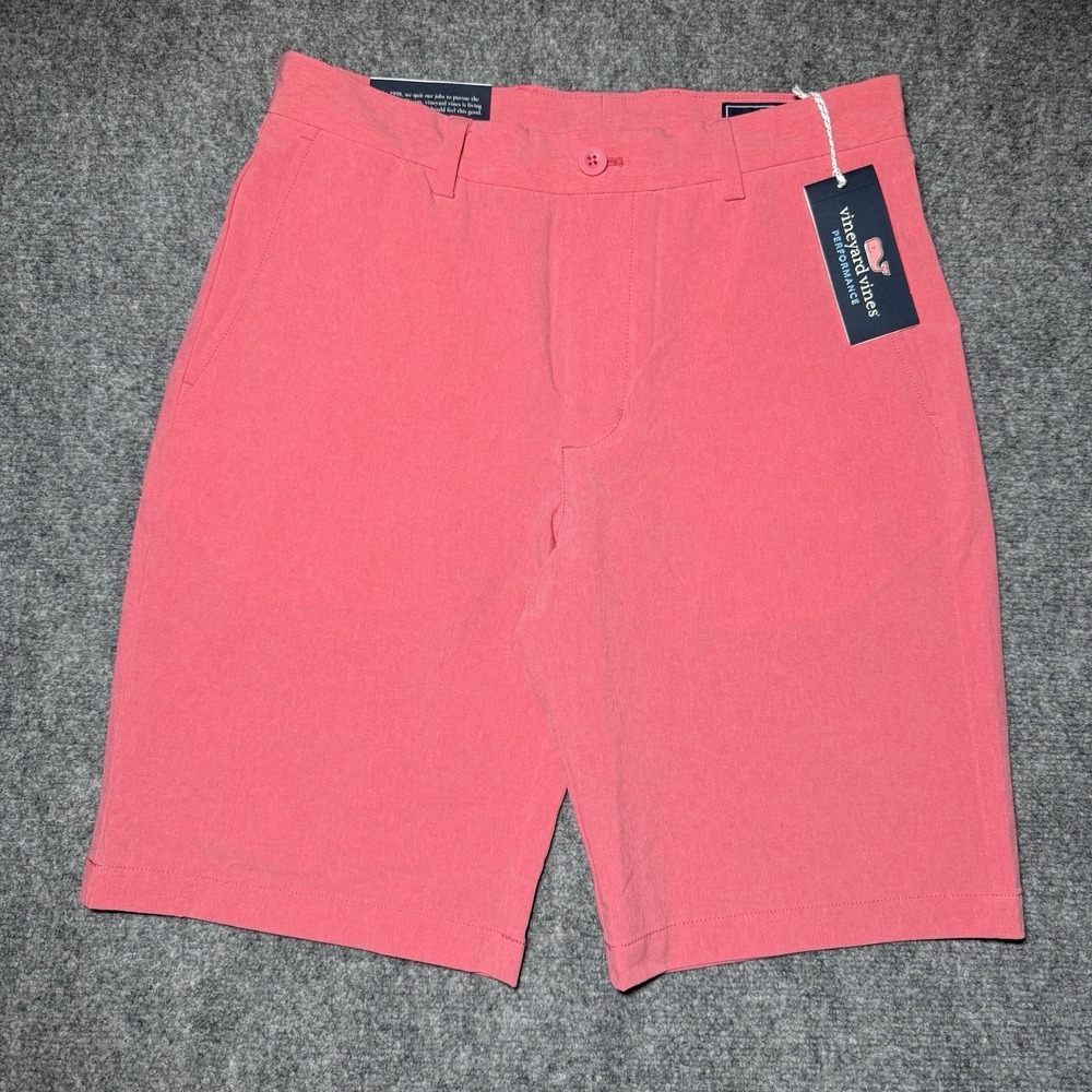 Vineyard Vines Performance Breaker Shorts Men 30 Pink Chino 10" Inseam NEW NWT